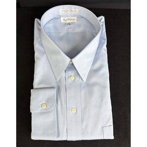 Paul Frederick Men's Long Sleeve Blue Dress Shirt Size 19X36 Easy Care Pinpoint